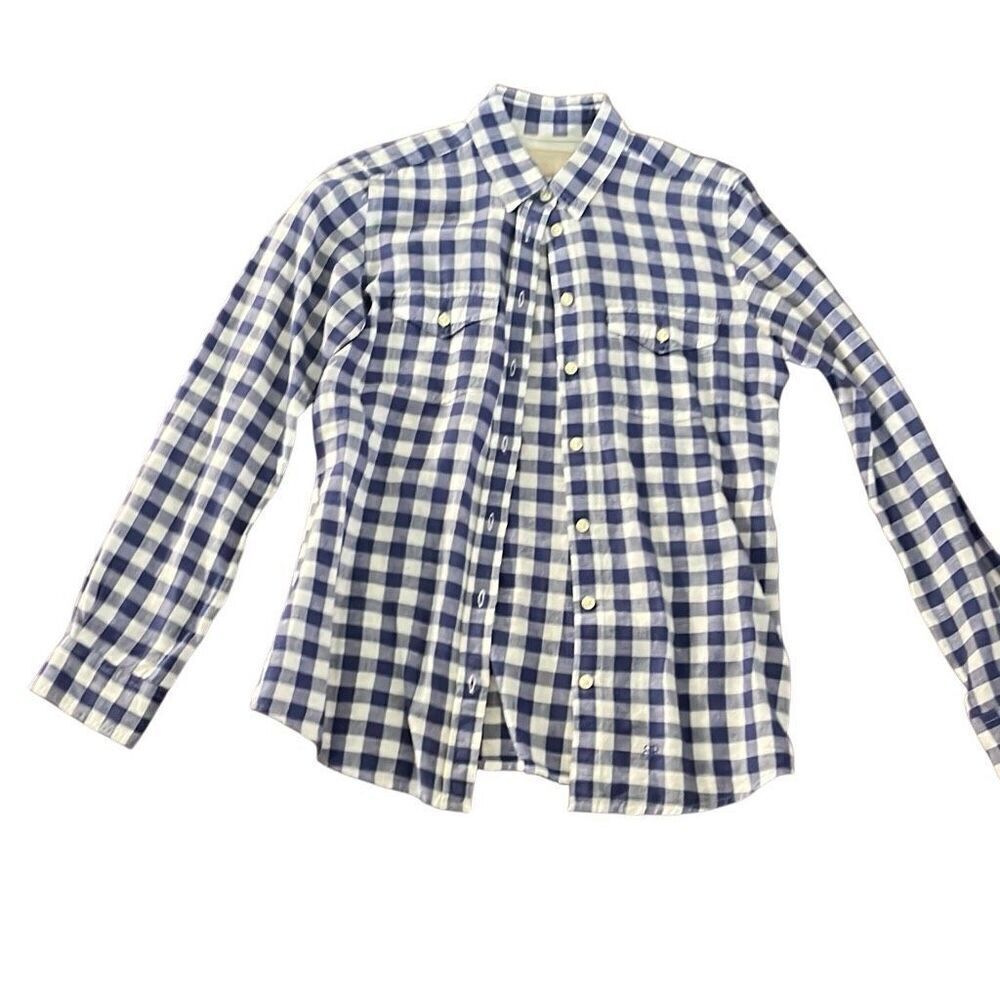 Banana republic soft wash, shirt, gingham, blueish purple size small